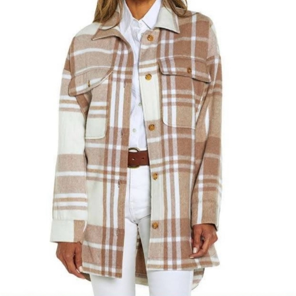 Cozy plaid shirt coat